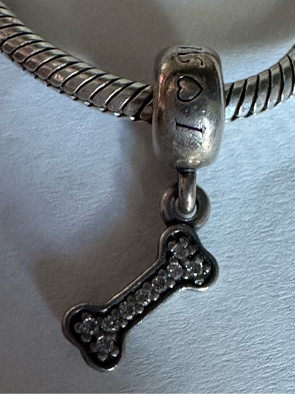 Authentic Pandora "I Love My Dog" Dangle Charm Retired #791263CZ 925 ALE